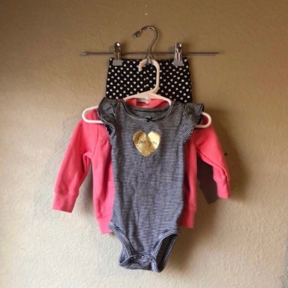Carter’s 3 Piece Bundle Set Baby Girls Clothes Sz 6 Months;Shirt,Pants & Jacket